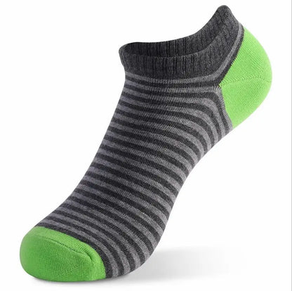 5 Pairs/ Lot Large Size Men's Socks Spring Summer Sports Breathable Fitted Striped Patchwork Ankle Socks Gifts for Men Meias