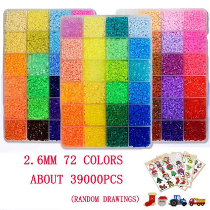 Perler Toy Kit 5mm/2.6mm Hama beads 3D Puzzle DIY Toy Kids Creative Handmade Craft Toy Gift 72 colors 39000pcs