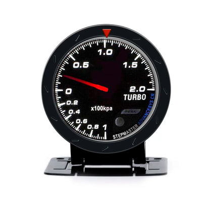 60MM Car Turbo Boost gauge Red & White Lighting BAR Type Black Face Car gauge Car Meter with sensor