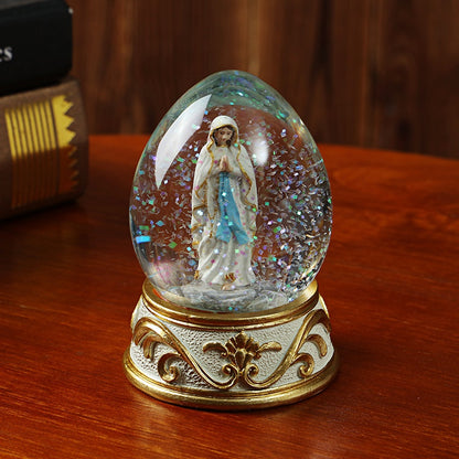 Resin Crafts Acrylic Crystal Ball Our Lady Pray Christmas Glass Home Car Decoration Easter Eggs