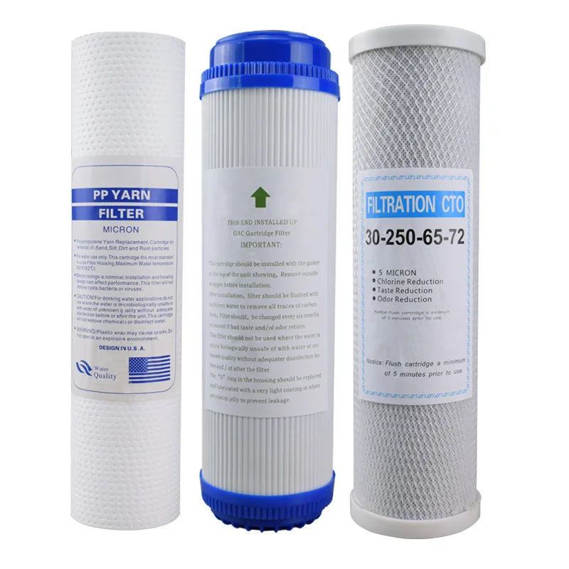 1 Set CTO,PP,UDF,T33,Water Filter Cartridge,10Inch Reverse Osmosis Filter System Replacement Water Filter