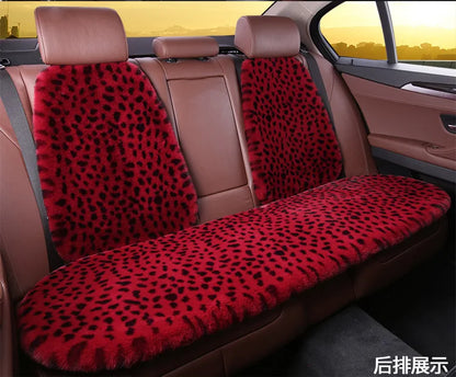 Seat Cushion Leopard Fluffy Pink Covers for Cars Seat Cover Car Decor Accessories Interior for Women for BMW Honda Hyundai LADA
