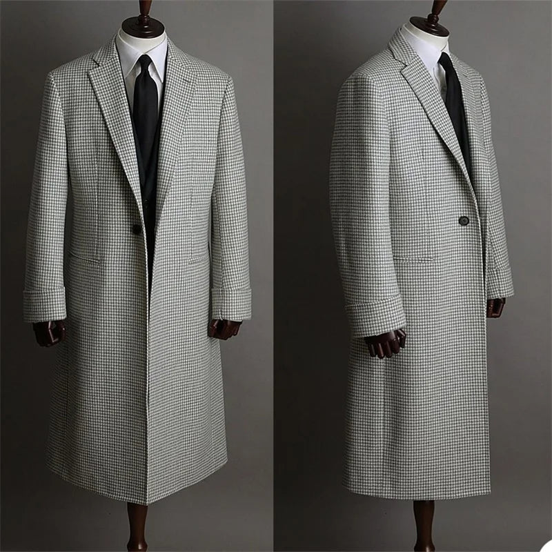 Elegant 1 Piece Men Suits&Blazer Custom Made Formal Plaid Wedding Suits One Button Fit Slim Party Long Jacket Outfit Customized