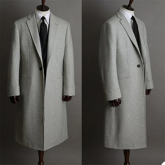 Elegant 1 Piece Men Suits&Blazer Custom Made Formal Plaid Wedding Suits One Button Fit Slim Party Long Jacket Outfit Customized