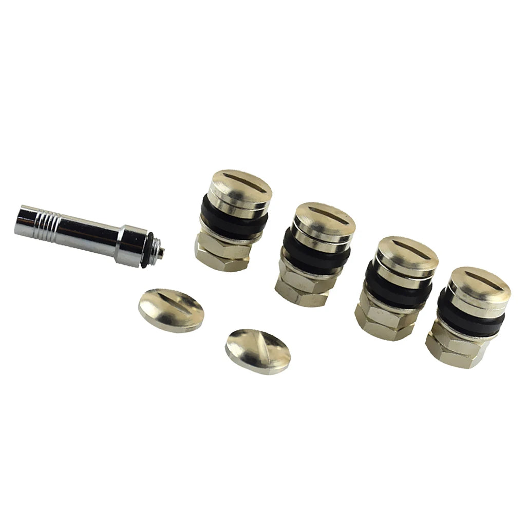 4 Piece Stealth Hidden Valve Stems with Caps for Tire Wheel Rim Car Truck SUV