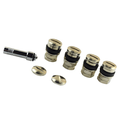 4 Piece Stealth Hidden Valve Stems with Caps for Tire Wheel Rim Car Truck SUV