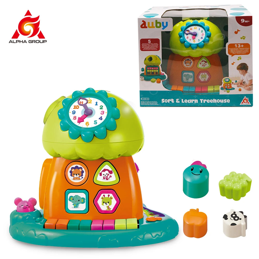 Auby Sort & Learn Treehouse with Music Light  Intelligence Auditive Vision Mathematics Develop Educational Toy For Infant 9m+