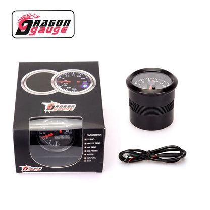 Dragon 52mm Car 7 Colors LED   Dual Display Boost Water Oil Temp Pressure Meter Volt Air Fuel Ratio EGT Gas Tachometer RPM Gauge