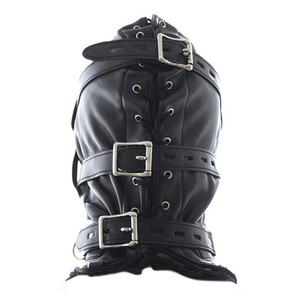PU Leather Hood Headgear with Dildo Mouth Gag Ball Bdsm Toys Bondage Gear Hood Toys Adult Games Sex Products Sex Toys for Women