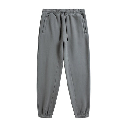 ZODF Trendy Men 345gsm Fleece Sweatpant Unisex Solid Color Loose Retro Hip Hop Winter Joggers Pants Brand Clothes HY0005