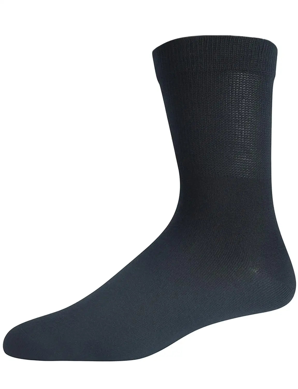 Yomandamor Men's 5 Pairs Bamboo Quarter Diabetic/Dress Socks With Seamless Toe and Non-binding Top