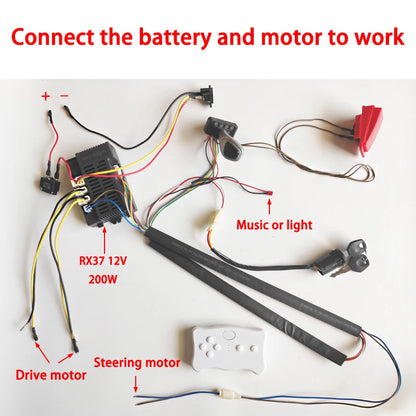 24V 12V DIY Children Electric Car Wire Harness with RC,wire harness for Kids Ride On toys Car