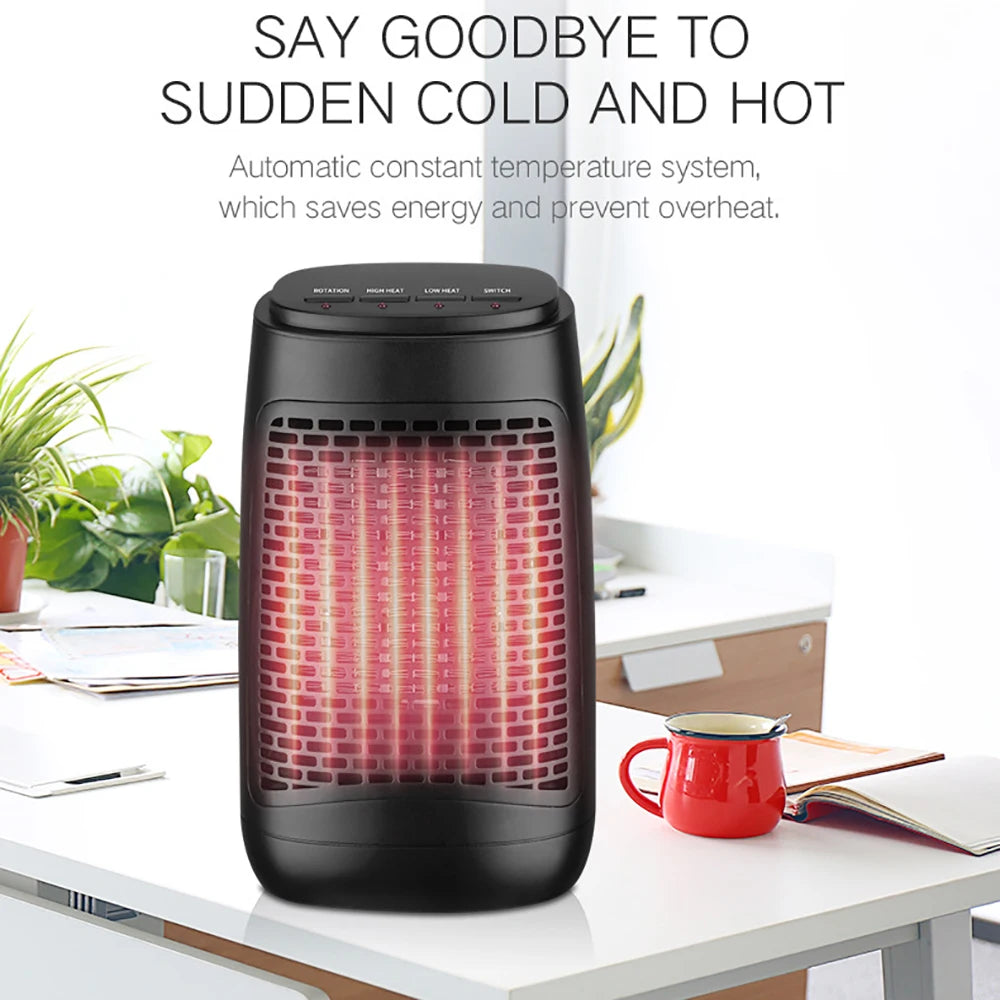 1200W Fan Heater Adjustable Thermostat and Overheat Protection Ceramic Space Home Winter Heater for Bedroom Living Room Office