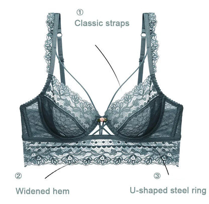 CINOON Top Classic Bandage Bra Set Lingerie Push Up Brassiere Lace Underwear Set Sexy Transparent Panties For Women underwear