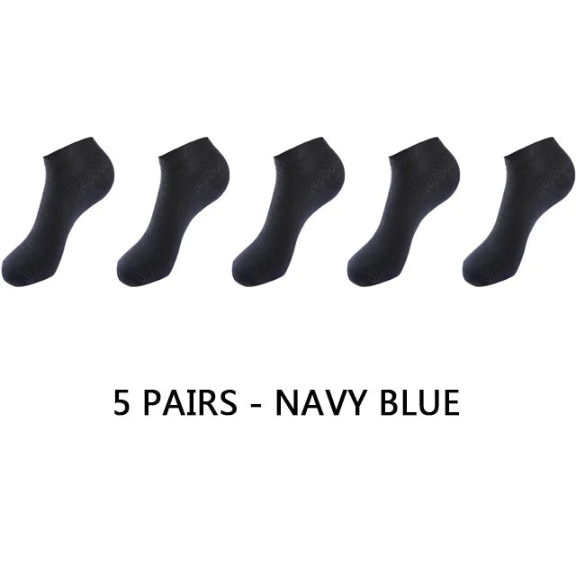 10Pairs/lot Bamboo Fiber Men Socks Large Size Short Ankle Business Black Male Meias Socks Breathable Men Plue Size EU38-48