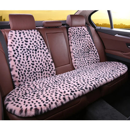 Seat Cushion Leopard Fluffy Pink Covers for Cars Seat Cover Car Decor Accessories Interior for Women for BMW Honda Hyundai LADA