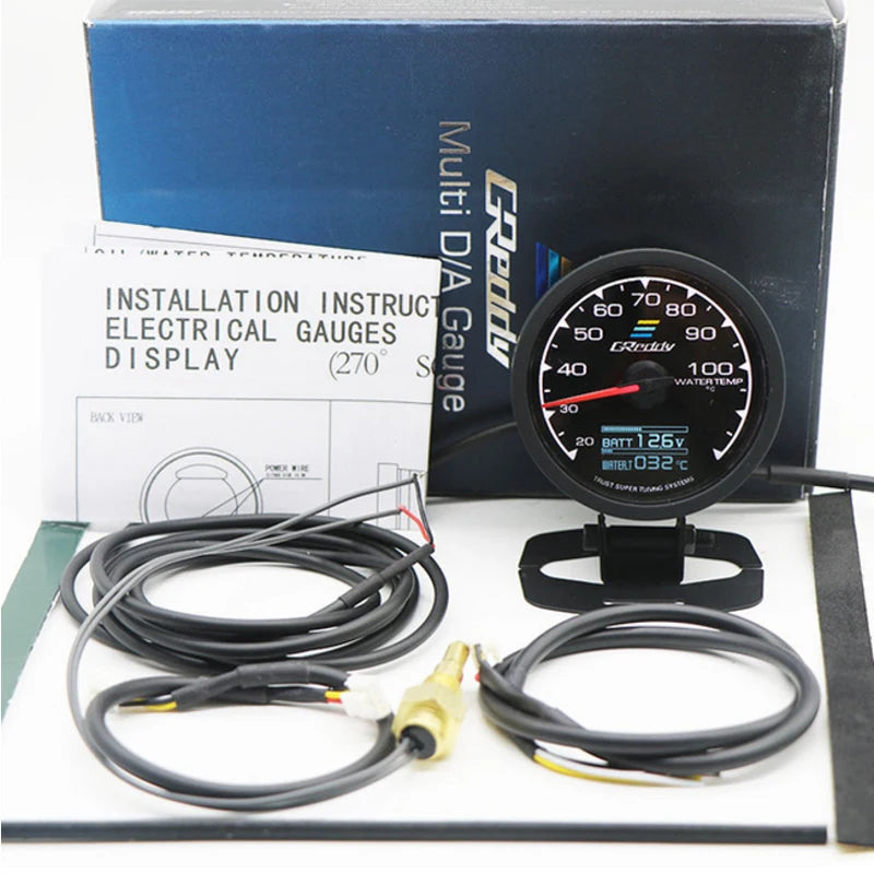 7 Color Turbo Boost Gauge Car Multi LCD Digital Display  Racing Meter GReddi Turbine Water Temp Oil temp Gauge 62mm 2.5 Inch