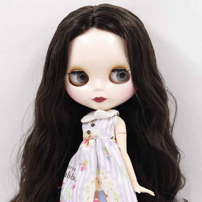 ICY DBS Blyth doll No.950 Black hair JOINT body White skin 1/6 BJD customized face with eyebrow ob24 anime girl
