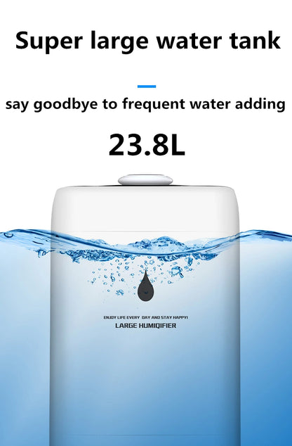 110V 220V 23.8L Air Humidifier Industrial Ultrasonic Humidificador Commercial Fruit Fresh Keep Cool Mist Maker Anion Air Purifie