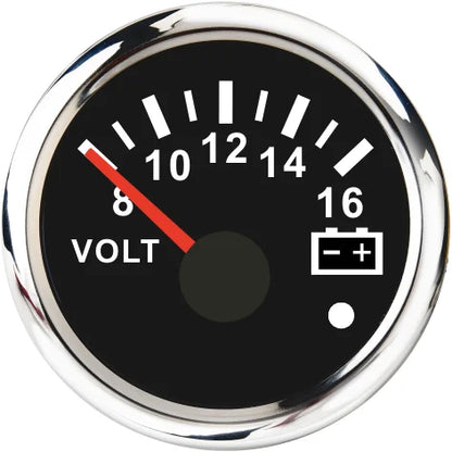 Car Marine Boat Boost Alarm Gauge 2‘’52mm Oil pressure Meter Water Level Fuel Temperature 12V 24V Voltmeter Accessories Meter