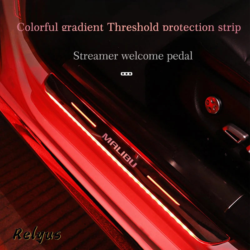 Customized Upgraded USB Power Moving LED Welcome Pedal Car Scuff Plate Pedal Door Sill Pathway Light For Chevrolet Malibu