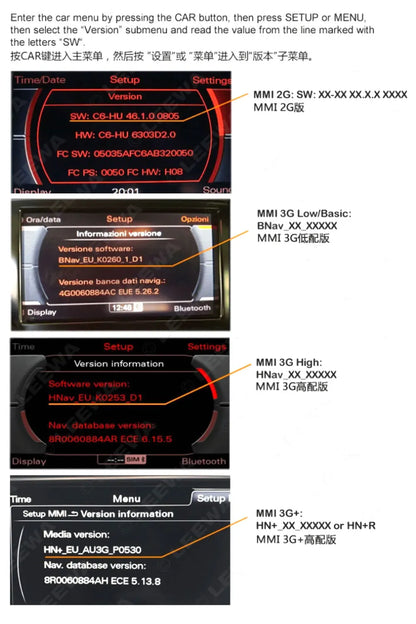 Car Bluetooth AUX Receiver USB Cable Adapter for VW Audi 2G 3G MMI Systems A4 A5 A6 Q5 Q7 Audio Media Input AMI MDI Interface