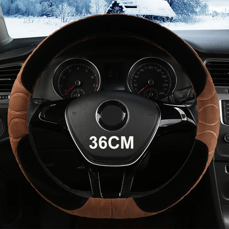 D/O Shape 36cm Plush Car Steering Wheel Cover for Honda Civic Ciimo Jade SUZUKI Alto LINGYANG NISSAN Juke Toyota Aqua Prius