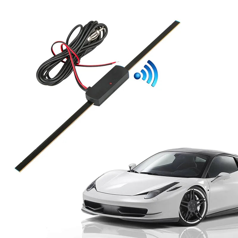 Car Electronic Radio Aerial Windshield AM FM Radio Antenna Signal Amplifier Booster 12V Universal Antena Booster 1pcs