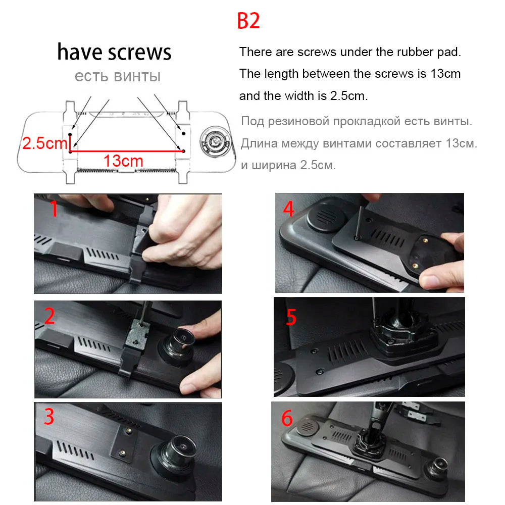 HGDO B24-B29 Rear View In door Interior Mirror Mounting Bracket Car Dvr Holder Mirror Dash Cam Support For Toyota Tesla BENZ BWM