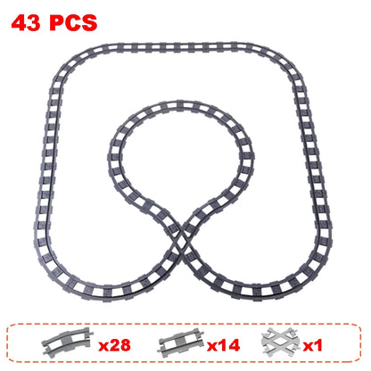 Rail Transport Big Size Building Blocks Creative Track Accessories Assemble Toys For Children Bricks Compatible City Train Set