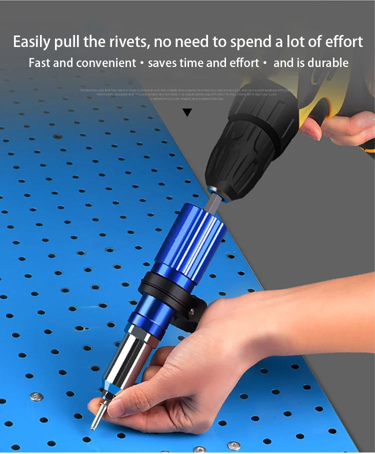 M3-M6 Electric Rivet Gun Adapter Riveting Tool Adapter Automatic Rivet Tool Rivet Nut Gun Accessory For Electric Drill