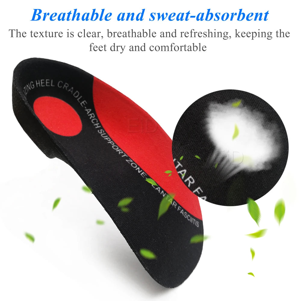 EiD 3/4 Severe Flat feet insoles Orthotic Arch Support Inserts Orthopedic Shoes soles Heel Pain Plantar Fasciitis Men Woman