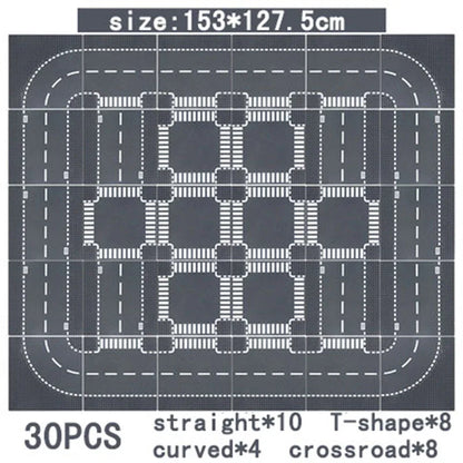 City Road Street Baseplate Straight Crossroad Curve T-Junction Building Blocks Base Plate 32*32 Compatible All Brands City