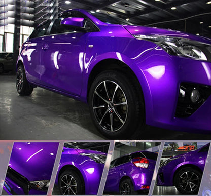 Gloss Metallic Gunmetal Vinyl Wrap Candy Glossy Grey Car Film Sticker With Air Bubble Auto Motorcycle Wrapping Covering Foil