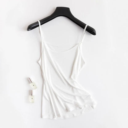 50% Natural silk plus size camisoles for women lingerie top sexy femme undershirt women tank top Camis white halter top