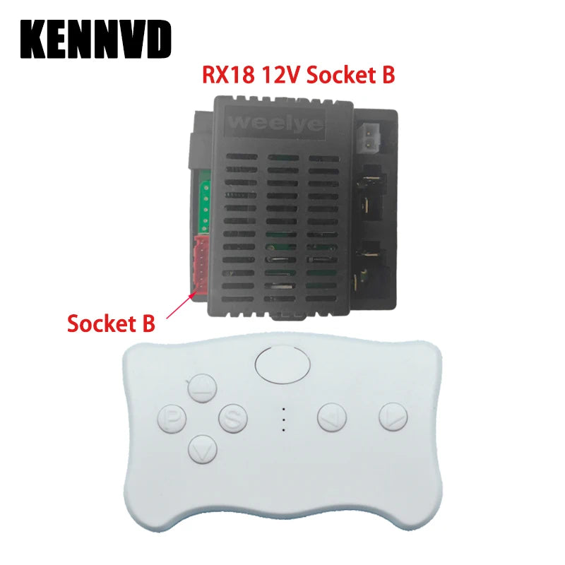 12V RX18 Weelye Children's Electric Car Remote Control Transmitter, RX23 Replacement Control Board Modules For Kids Ride-on Toys