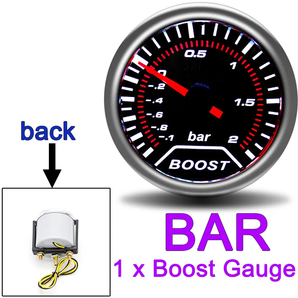 AD 52mm Water Temperature Gauge + 10mm Sensor  Boost Gauge Bar Psi Vacuum Oil Temp Press Voltmeter Tachometer RPM Car Gauge Pods