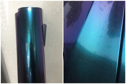 Premium Gloss Chameleon Pearl Glitter Metallic Green purple Vinyl Car Wrap Foil With Air Release Diamond Car Sticker Decal