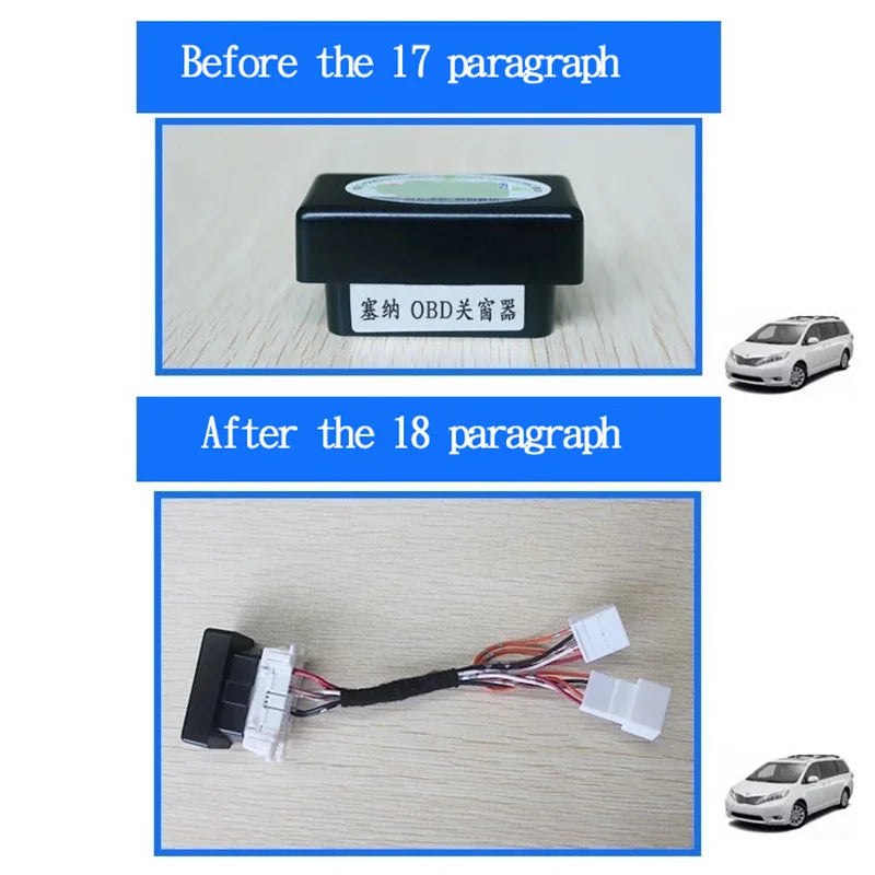 Intelligent window closer for Toyota Sienna folding Auto Window Closer Open rearview mirror automatic lock device  OBD Car lock