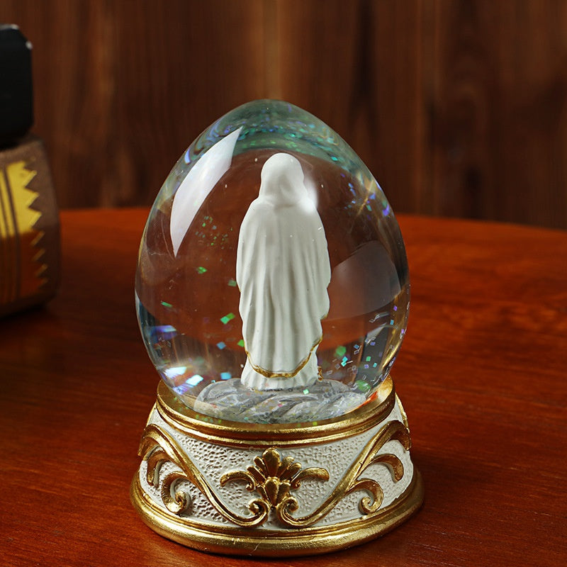 Resin Crafts Acrylic Crystal Ball Our Lady Pray Christmas Glass Home Car Decoration Easter Eggs