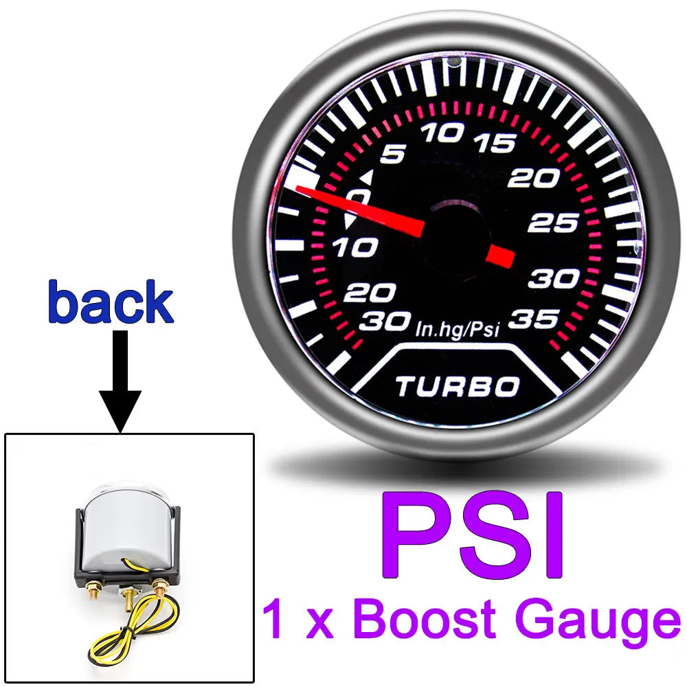 AD 52mm Water Temperature Gauge + 10mm Sensor  Boost Gauge Bar Psi Vacuum Oil Temp Press Voltmeter Tachometer RPM Car Gauge Pods