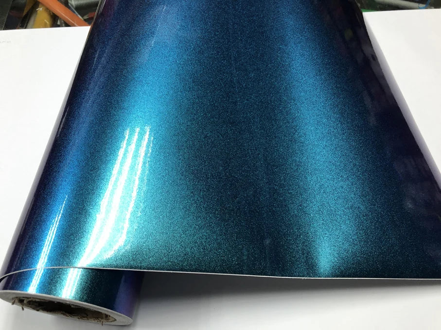 Premium Gloss Chameleon Pearl Glitter Metallic Green purple Vinyl Car Wrap Foil With Air Release Diamond Car Sticker Decal