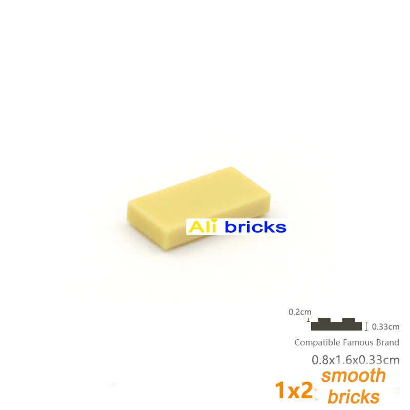 60pcs/lot DIY Blocks Building Bricks Smooth 1X2 Educational Assemblage Construction Toys for Children Size Compatible With Brand