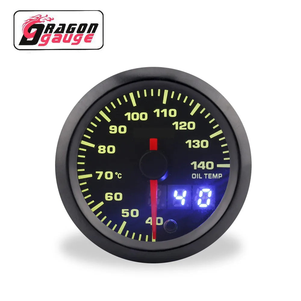 「DRAGON」 52mm Tachometer PRM Boost Gauge Voltage EGT Gauge Water Temperature Oil Temp Oil Pressure Car Gauge Fit for 12V Car