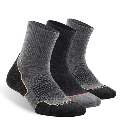 ZEALWOOD Marathon Running Socks, Men's Women's Outdoor Merino Wool Sports Compression Socks Breathable Cushion Cycling 1/3 Pairs