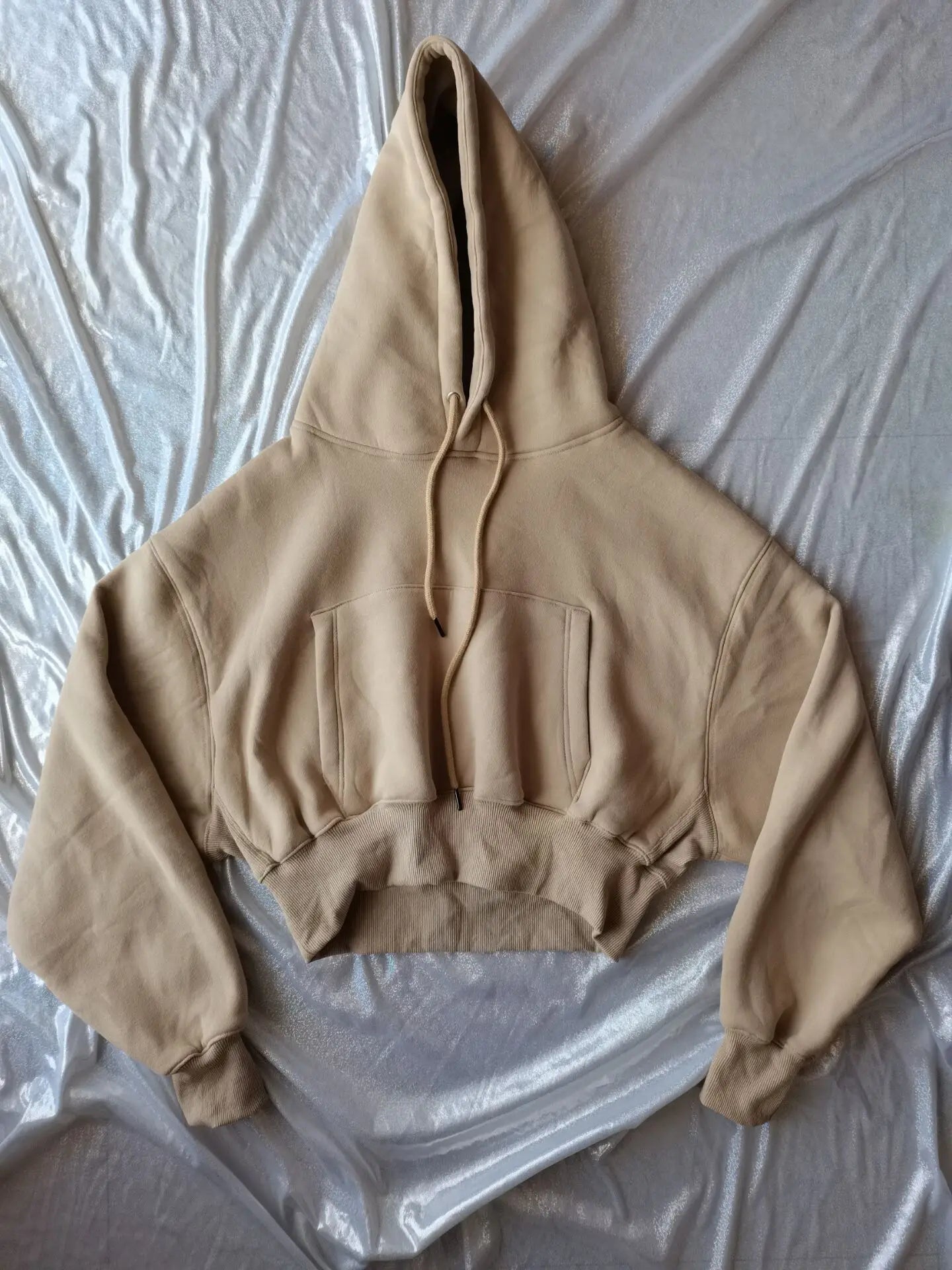Basic Wear Black Charcoal Hoodies for Women Autumn Winter Loose Fleece Hooded Sweatshirts Streetwear Cropped Pullovers