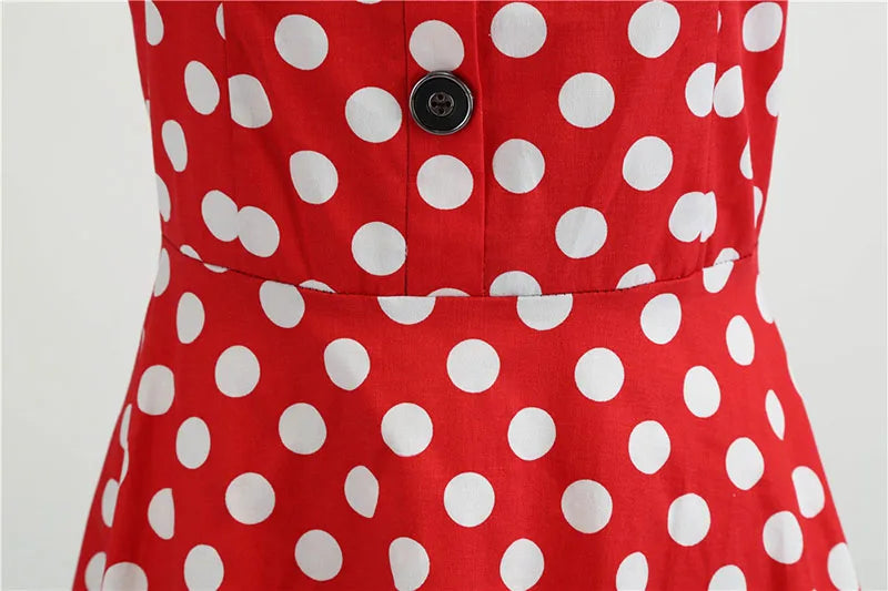 Women's Polka Dot Summer Midi Dress Square Collar Short Sleeve Elegant Vintage Casual Party Holiday Wear