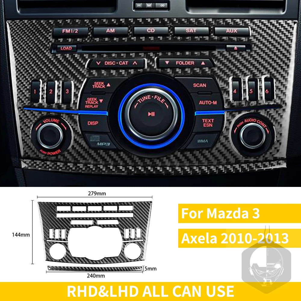 Whole Interior Stickers For Mazda 3 Axela 2010-2013 Carbon Fiber Car Accessories Dash Trim Gear Shift Console Cover Molding