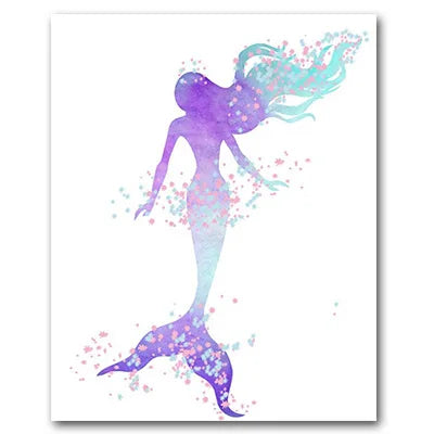 Nodic Modern Canvas Painting Mermaid Wall Art Posters And Prints Design For Baby Girls Room Bedroom Home Decor No Frame