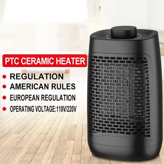1200W Fan Heater Adjustable Thermostat and Overheat Protection Ceramic Space Home Winter Heater for Bedroom Living Room Office